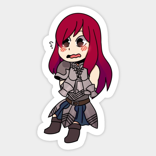 Chibi Erza Sticker by Dragnoodles